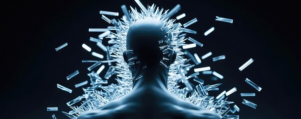 Aufkleber - Abstract representation of the mind with energy and light effects.