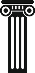Poster - simple black vector icon of a fluted column, symbolizing ancient greek or roman architecture, streng