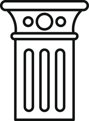 Poster - simple line drawing of a classic column, featuring ornate circles on the capital and vertical lines 