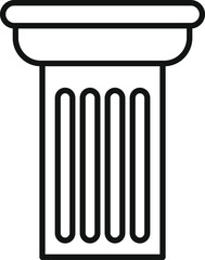 Poster - simple line drawing of a fluted column, symbolizing classical architecture, historical monuments, an