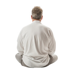 Wall Mural - man sitting back view isolated on transparent background cutout