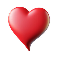 Wall Mural - red heart 3d render icon isolated on transparent background cutout