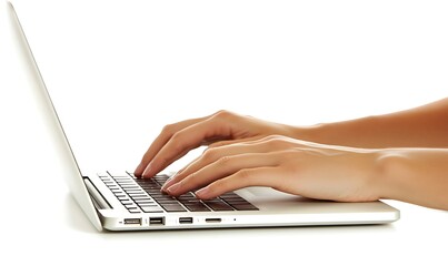 Poster - A pair of hands typing on a laptop keyboard, suggesting productivity and communication.