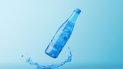 Wall Mural - minimalist 3d bottle floating in the air