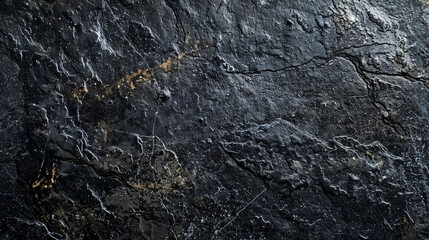 Poster - Black Stone Texture Background: Dark Cement, Concrete Grunge, Gray Marble Pattern