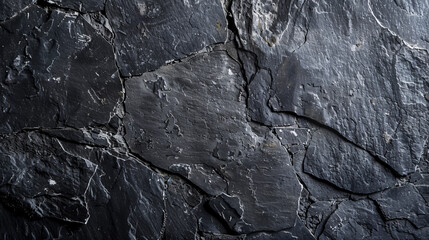 Poster - Black Stone Texture Background: Dark Cement, Concrete Grunge, Gray Marble Pattern
