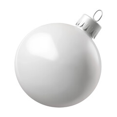 Wall Mural - white christmas ball 3d render icon isolated on transparent background cutout