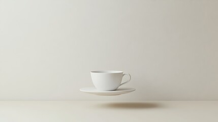 Wall Mural - Modern Minimalist Coffee Cup Floating in Air