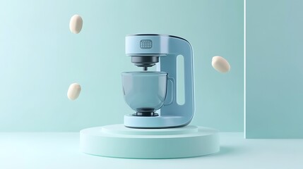 Wall Mural - minimalist food processor floating in 3d space