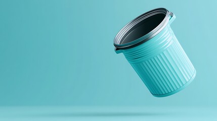Wall Mural - Floating Trash Bin in Minimalist 3D Design