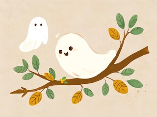 Ghostly Friends on a Branch