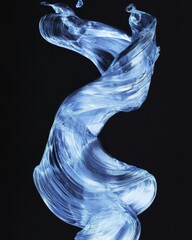 Poster - Twisting Transparent Liquid Blob on Black Background