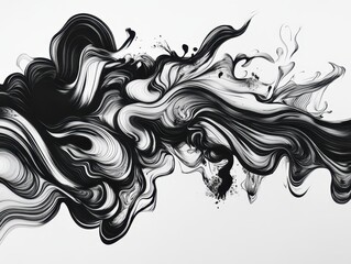 Poster - Modern Abstract Black and White Artistic Design
