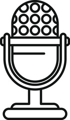 Poster - simple line icon representing a studio microphone, ideal for projects related to audio recording, br