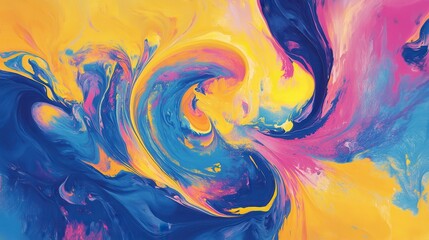 Poster - Vibrant Abstract Digital Painting with Bold Colors