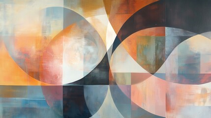 Poster - Vibrant Abstract Canvas Painting with Geometric Shapes