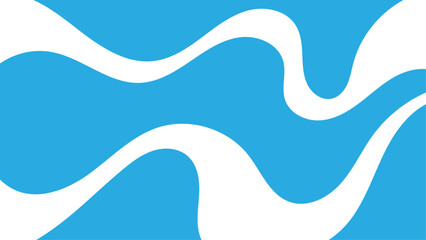 Poster - Flat vector background featuring wavy, flowing shapes in shades of blue and white