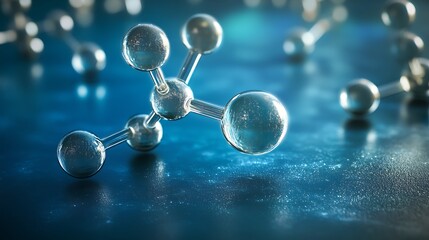 Poster - A close-up of molecular structures representing scientific concepts.
