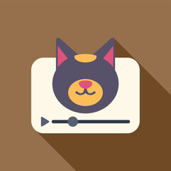 Poster - playful cat video captivates viewers on a media player, featuring a progress bar indicating viewing 