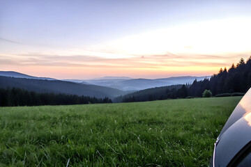 Wall Mural - sunset in the mountains