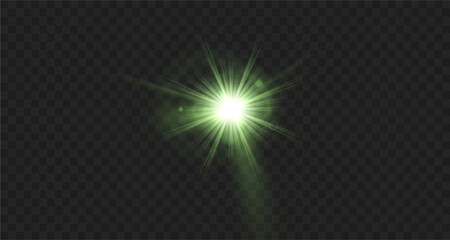 Wall Mural - light green star. light sunny sparkle. white light flash green. vector illustrator. lighting effects