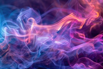 Purple and blue smoke effect. Vapor trails in motion blur.