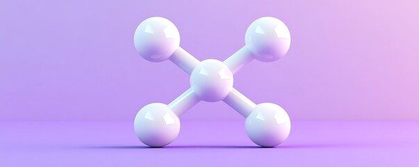 Poster - A 3D representation of a molecular structure with spherical atoms connected by bonds.