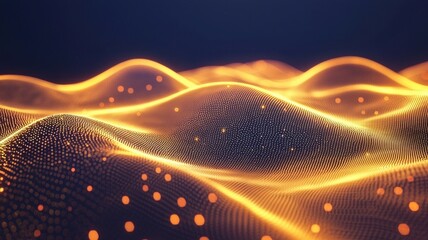 Poster - Glowing 3D Abstract Wave in Space