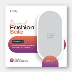 Wall Mural - fashion sale social media post and web banner template