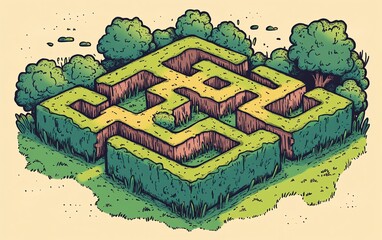 Illustration of a maze with two distinct exits labeled Right and Left, representing the challenge of choosing the correct direction in problemsolving