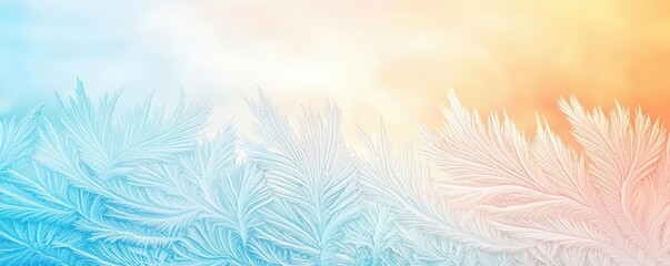 Naklejka na meble Closeup of frost on a window, intricate ice patterns, chilly winter morning