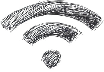 Poster - Hand-drawn WiFi symbol on transparent background
