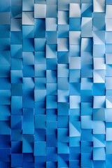 Poster - Vertical Gradient blue background. Geometric texture of light-dark blue squares.