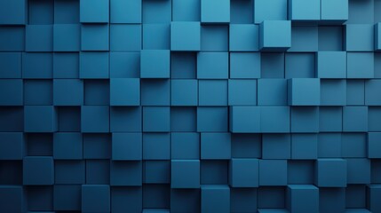 Poster - Geometric Blue Cube Background for Design Projects