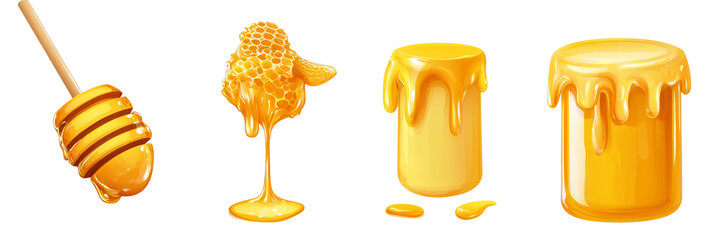 Poster - Sweet honey spill drip isolated png