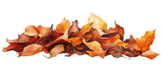 Poster - Pile of autumn leaves isolated PNG