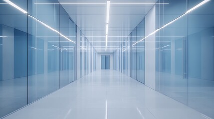 Poster - Minimalist Office Hallway Light Gradient Background with Room for Typography