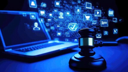 Poster - Digital Justice and Technology Concept Illustration