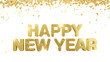 © MI - Happy new year golden glitter text on isolated white background