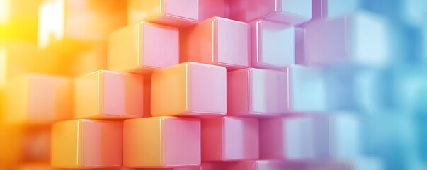 Poster - Vibrant Neon Reflections - Abstract Marketing Composition with Pixelated Patterns and Smooth Surfaces for Eye-Catching Designs