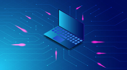 Application of Smartphone with business graph and analytics data on isometric mobile phone. Analysis trends and software development coding process concept. Programming, testing cross platform code