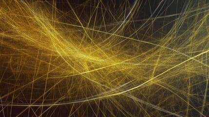Poster - Gradient golden-yellow background featuring thin, intersecting lines and abstract triangles, with a central space left clear for text