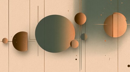 Poster - Soft yellow-to-gold gradient with circular and rectangular shapes lightly arranged on the edges, providing an open center for text