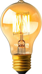 Aufkleber - Glowing incandescent light bulb on transparent background, energy and innovation concept