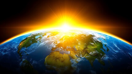 Wall Mural - sunrise over earth abstract gradient background with copy space