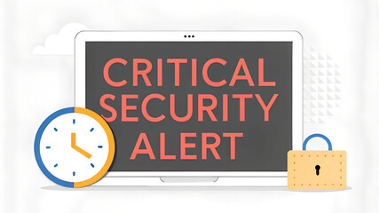 Poster - The image illustrates a laptop with a CRITICAL SECURITY ALERT.