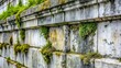 © Kingphet - Weathered marble exterior walls with moss and lichen growth, revealing the natural aging process of limestone, erosion, patina, texture