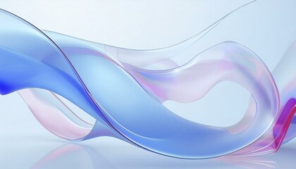 Poster - Flowing gradient transparent multilayer glass background, 3d rendering.