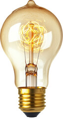 Aufkleber - Illuminated vintage light bulb on a transparent background, energy and innovation concept