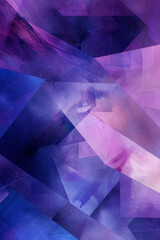 Fototapete - Vertical Surreal digital collage featuring angular shapes against a gradient background.